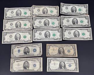 Silver Certificates & 2 Dollar Bills