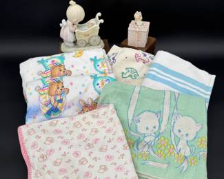 Vintage Baby Blankets & Precious Moments