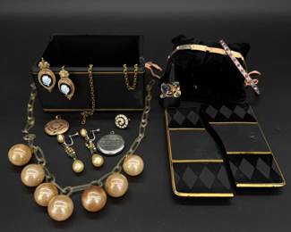 Victorian, Edwardian & Art Deco Jewelry - Glass Bubble Celluloid Necklace