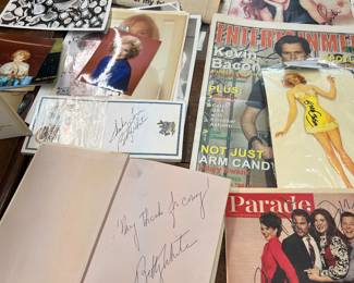 Sarah Jessica Parker, Doc Severenson, Kevin Bacon, Gina Gershon, Betty White and others signed ephemera!