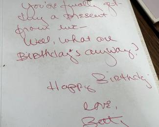 Betty White signed items including personal card, photos & book...