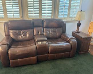 Leather reclining entertainment seats 