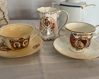 Vintage china tea cups and saucers St George, Porsgrund, & Jason china 
