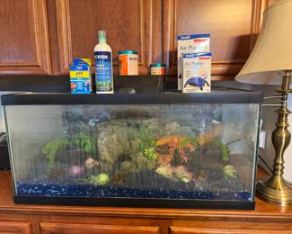 Large aquarium with accessories 