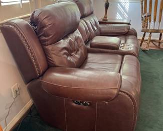 Leather reclining sofa 