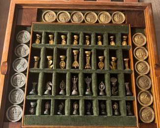 Italian made vintage chess and checkers set