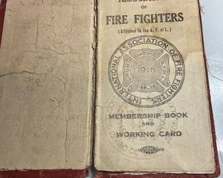 1918 Firefighters membership book 
