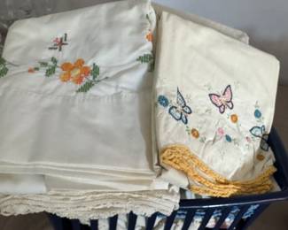Vintage embroidered linens 