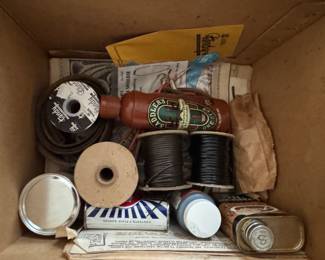 Leather working books, leather and tools 