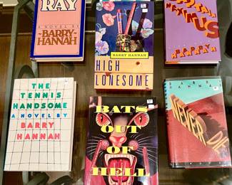 COLLECTION OF BARRY HANNAH.  MANY FIRST EDITIONS, TWO SIGNED.