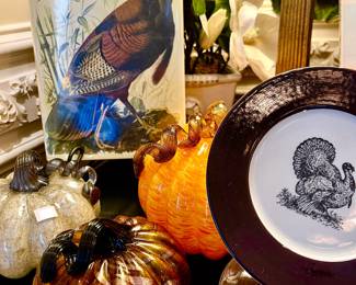TURKEY TIME WITH BLOWN GLASS PUMPKINS!