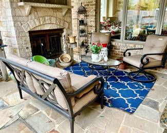 SUNBRELLA CUSHIONS OF PATIO SET.