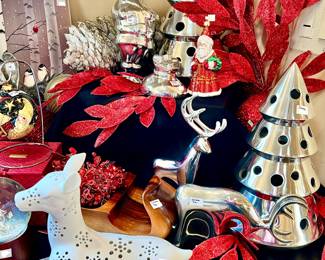 NAMBE!  CHRISTMAS TREES, SANTA AND SACK, REINDEER AND WOODEN SLEIGH.