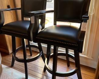 two NEW bar stools-leather