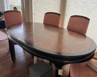 Additional dining table with leaf and 4 upholstered chairs
