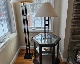 Iron lams and vtg hexagon table