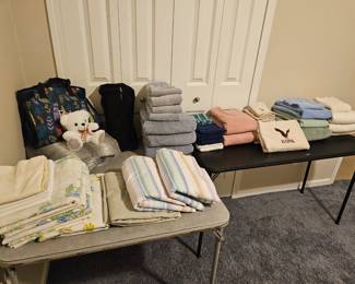 towels and bedding