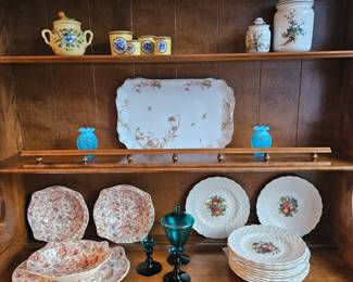 Copeland Spode fruit plates (England) Villeroy & Boch cannisters (top right)