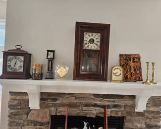 Big middle clock is Atkins-Porter (works). Far left is Seth Thomas then Seiko and Howard Miller