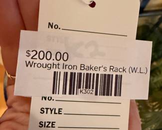 Wrought Iron Baker's Rack (W.L.)