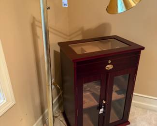 Brass Adjustable Floor Lamp, Thompson Humidor Cabinet