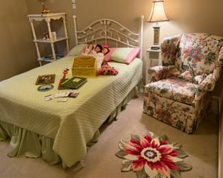 Wingback Chair, Quilts, Pillows
