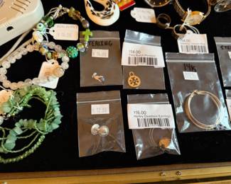 Tory Burch Pendant, Harley Davidson Earrings, Sterling Unicorn Ring