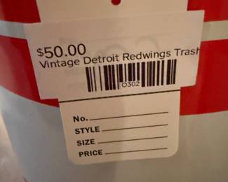 Vintage Detroit Redwings Trashcan