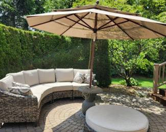 Outdoor Curved Sectional and Ottoman
