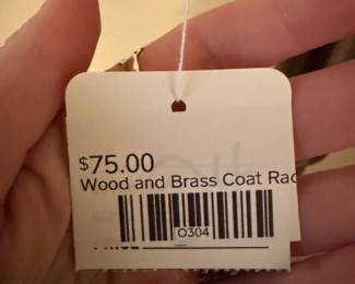 Wood and Brass Coat Rack