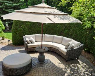 Outdoor Curved Sectional and Ottoman