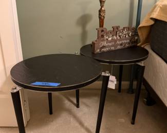 MCM Black and Chrome Side Table