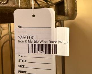 Iron & Marble Wine Rack (W.L.)
