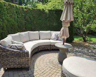 Outdoor Curved Sectional and Ottoman