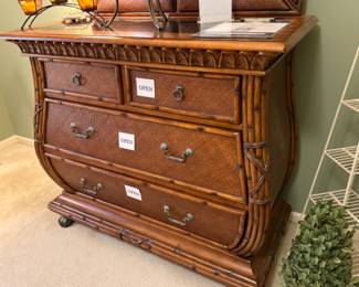 American Signature Dresser with Mirror, Faux Boxwood Topiary
