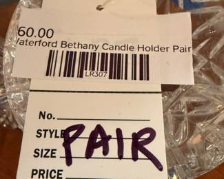  Waterford Bethany Candle Holder Pair