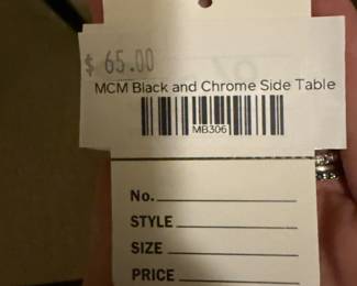MCM Black and Chrome Side Table