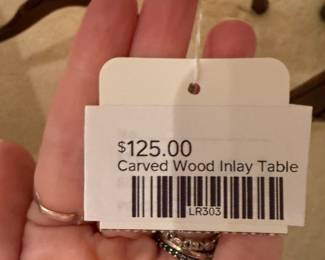 Carved Wood Inlay Table