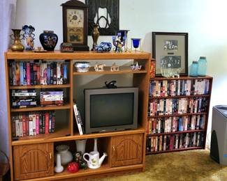 Vintage VHS Tapes & Television, Old Clock, Misc Collectibles