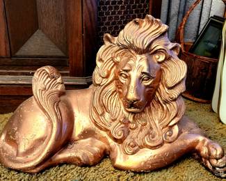 Vintage Gold Lion Statue