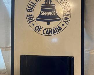 Porcelain ‘The Bell Telephone of Canada Sign’   17” x 11.5 “ Vintage / hard to find
Originally had a calendar in the holder