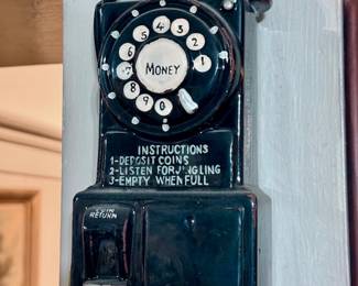 Phone bank ceramic wall piece