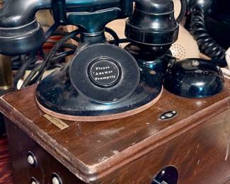 Antique Western Elec handset 2/Oak Crank Ringer Box