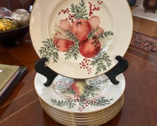 Lenox Williamsburg Boxwood and Pine Set of 8 Salad Plates
