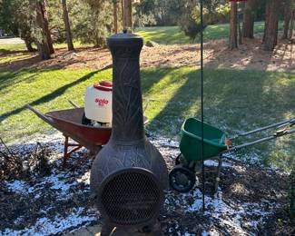 Wood burning outdoor fireplace " Dragonfly Chiminea"