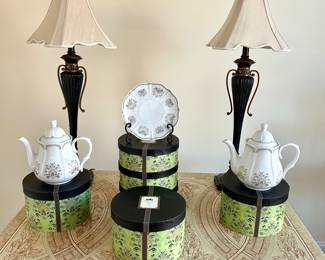 World Market Downton Abbey Desert Plates, Cups/Saucers and Tea Pots