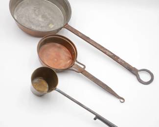 Vintage Brass, Copper and Metal Camp Cookware (Lot of 3)
