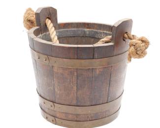 Antique Wooden Bucket ft. Royal Coat of Arms of the UK