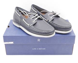 Rockport Perth Navy Blue Leather Boat Shoes Men's Size 11