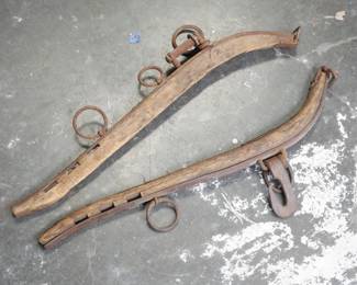 Antique Wood & Iron Horse Harness Hames